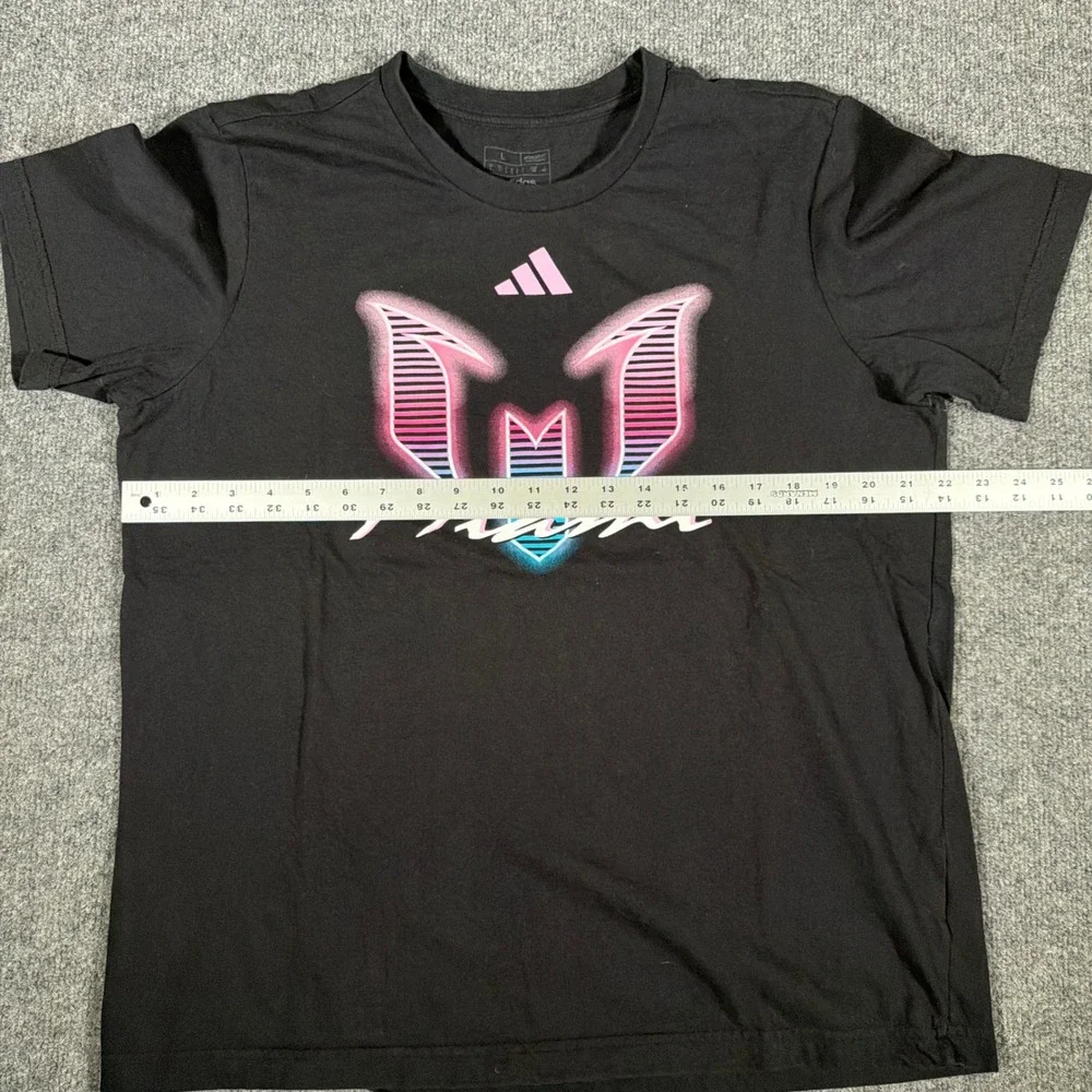 Adidas Messi Inter Miami T-Shirt Mens Large‎ Black Graphic Tee